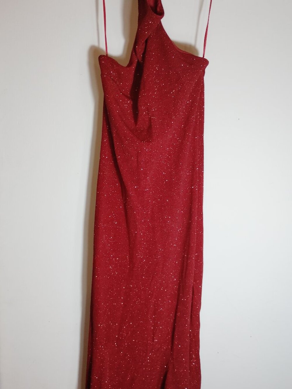 Jessica McClintock Red Sparkle Women's Long Mermaid Halter Dress USA Made Size 6